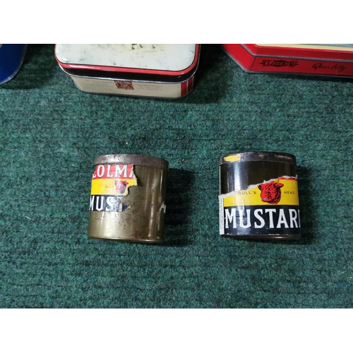 2 - Quantity of vintage tins inc two small mustard tins