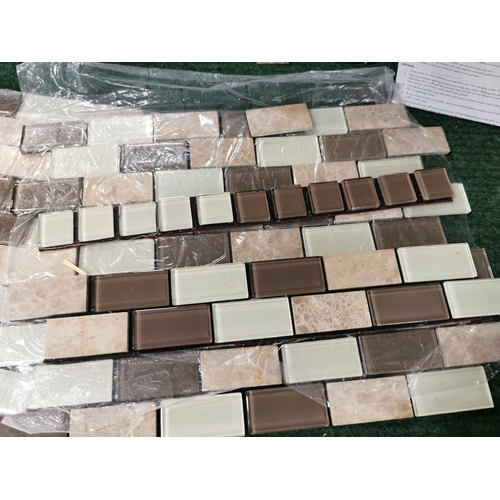 39 - Large quantity of various decorative tiles inc a mesh mounted mosaic tile set