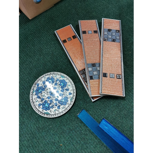 39 - Large quantity of various decorative tiles inc a mesh mounted mosaic tile set