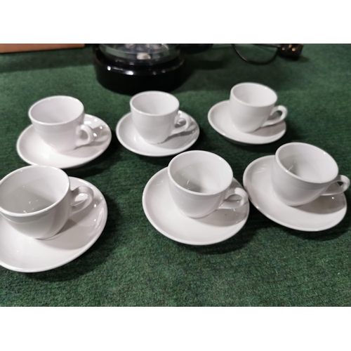 4 - Filter coffee machine plus 6 coffee cups and saucers