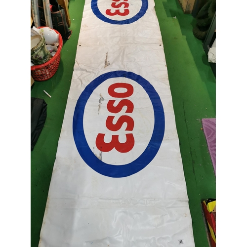 45 - Large vintage plastic 6ft ESSO banner