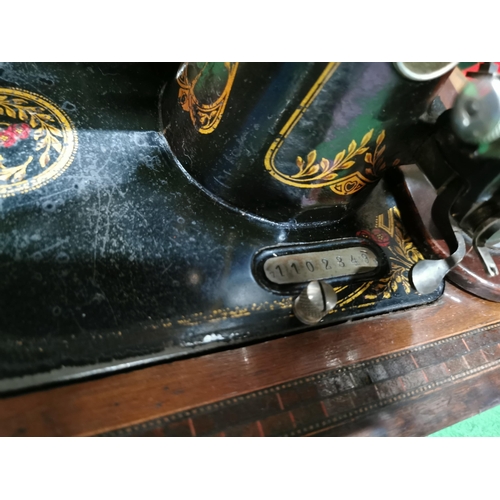 49 - Vesta sewing machine in original case with a Hillman motor and comes with a foot pedal in good order