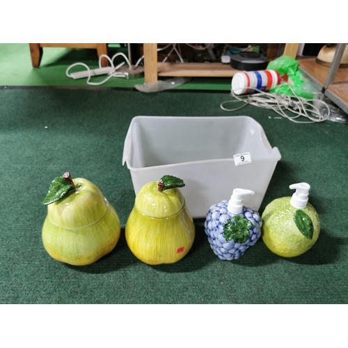 9 - Quantity of fruit formed storage pots and dispensing bottles