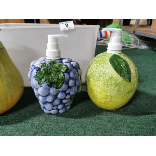 9 - Quantity of fruit formed storage pots and dispensing bottles