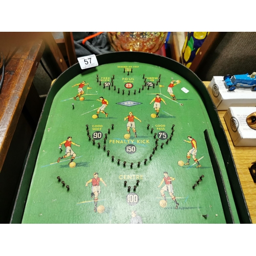 57 - Vintage pin football board game, complete with balls and screws by Kay England