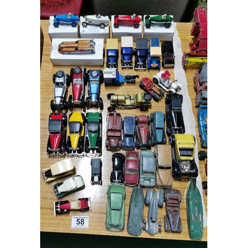 58 - Approx 39 various vintage diecast vehicals crescent, corgi, dinky, quantity relating to the 40's and... 