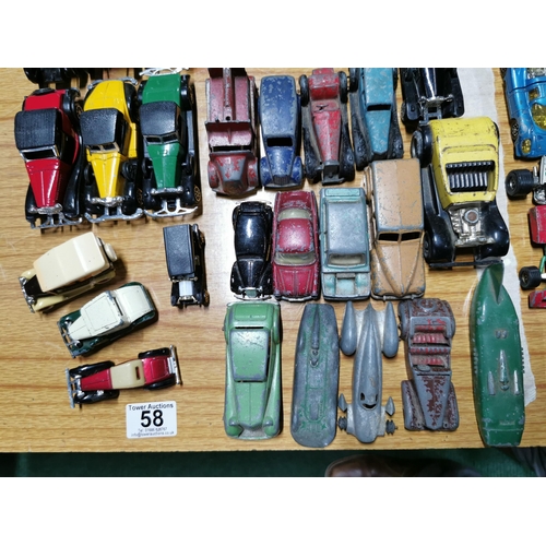 58 - Approx 39 various vintage diecast vehicals crescent, corgi, dinky, quantity relating to the 40's and... 