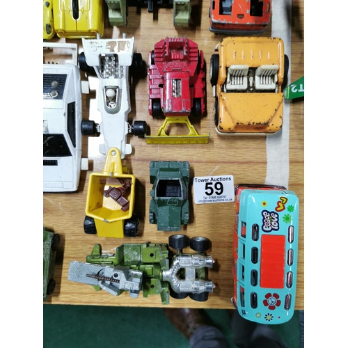 59 - Approx 28 vintage diescast vehicles various makes inc matchbox corgi and dinky