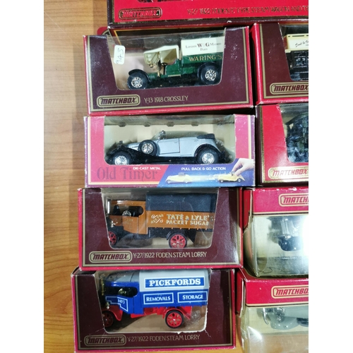 64 - Quantity of 9 matchbox boxed diecast cars and lorries