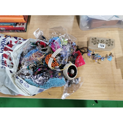 104 - bag containing a very large quantity of costume jewellery