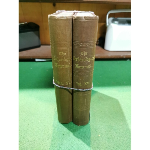 126 - The Archaeological journals dated march 1859, march 1858 all in 2 bound books