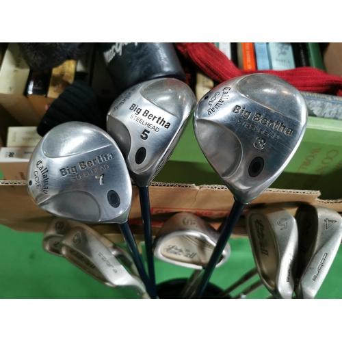 89 - Set of Ladies cobra 2 oversized irons fitted with gold graphite shafts three callaway big bertha ste... 