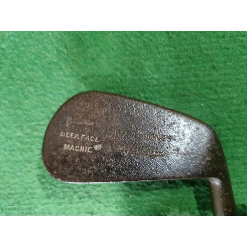 91 - 1930's  Basil Jones hickory shaft golf clubs golf pro to Newtown local to this area