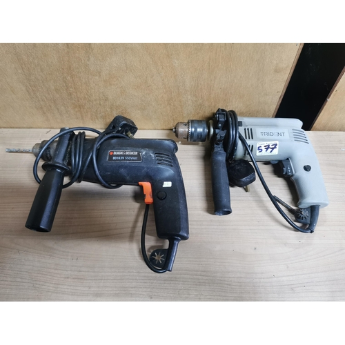 577 - Two hammer drills in good working order including a Black & Decker one