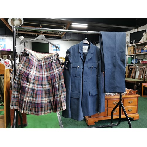 56a - Gents British military RAF dress uniform along with his Scottish kilt from a retired soldier just re... 