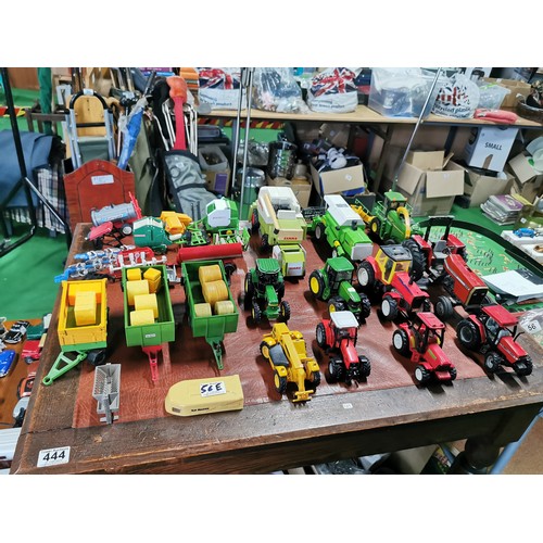 56e - Large collection of mostly diecast farm vehicles inc a good quantity of tractors and combine harvest... 