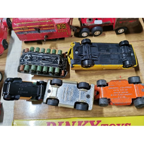 61a - Corgi train set with seven other diecast cars inc tonka corgi etc