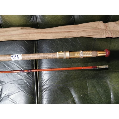 97b - Vintage Forshaws of Liverpool split cane fly rod (in bag)