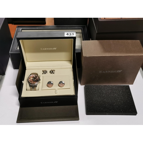 431 - Hardly worn Thomas Earnshaw Bauer hand wound skeleton watch with matching automatic movement formed ... 