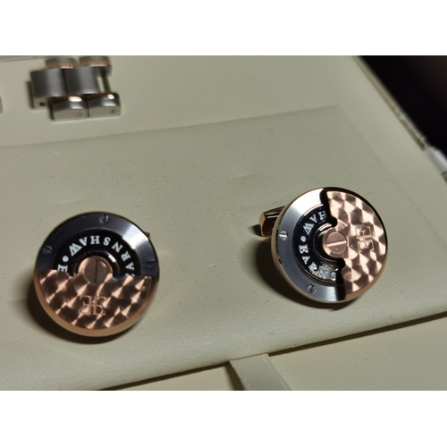 431 - Hardly worn Thomas Earnshaw Bauer hand wound skeleton watch with matching automatic movement formed ... 