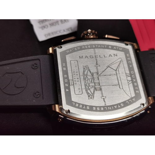 433 - Hardly worn Nubeo Magellan copper black limited edition watch set, Japanese quartz movement, with sp... 