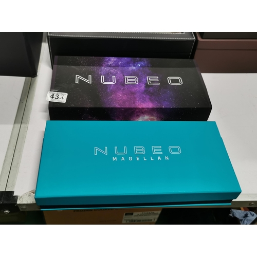 433 - Hardly worn Nubeo Magellan copper black limited edition watch set, Japanese quartz movement, with sp... 