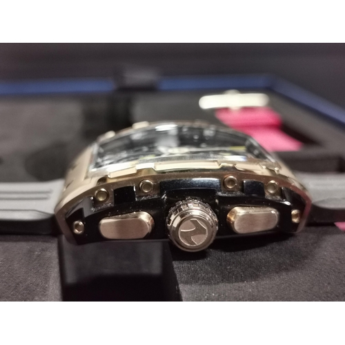 433 - Hardly worn Nubeo Magellan copper black limited edition watch set, Japanese quartz movement, with sp... 