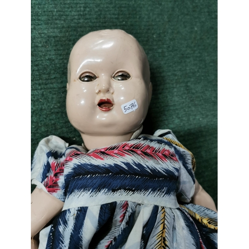 8 - Vintage plastic doll marked to the back of the head a Sarold product England