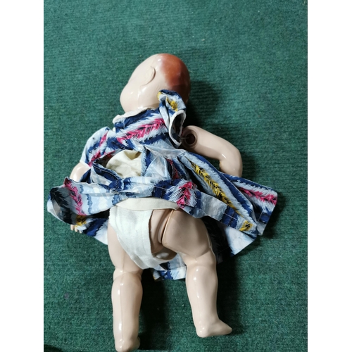 8 - Vintage plastic doll marked to the back of the head a Sarold product England