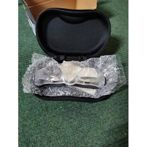 17 - Adjustable poise clip on desk LED illuminated magnifying lamp along with magnifying TV glasses