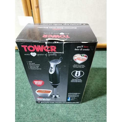 3 - 300w stainless steel stick blender by Tower boxed new and unused