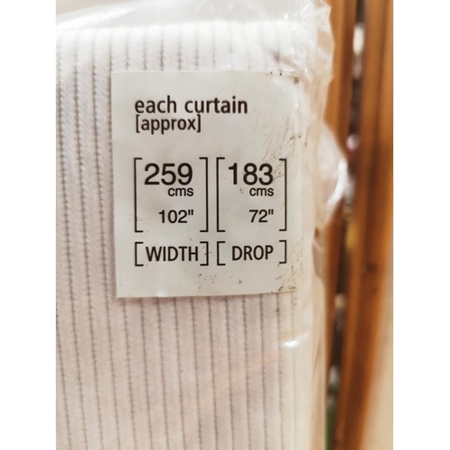 18 - Pair lined curtains by Zona Home RRP £130 W 259cm Drop 183cm. Ivory colour