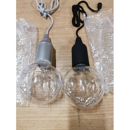 21 - 6x large hanging bulb lights, battery operated, brand new