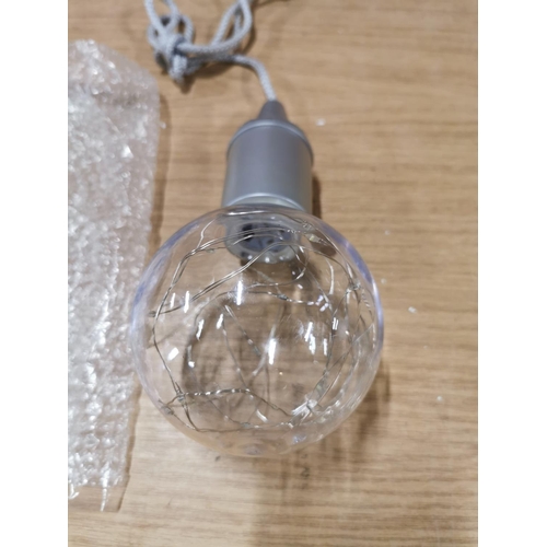 21 - 6x large hanging bulb lights, battery operated, brand new