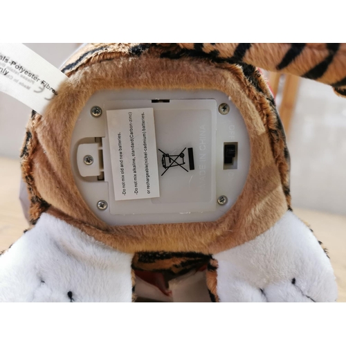 29 - soft toy boxing tiger, animated and sings Eye of The Tiger Battery operated
