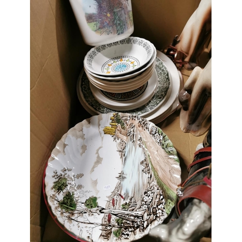 43 - Quantity of china to include Myott, Ironstone Boardhurst, Biltons, Ice bucket, along with ornamental... 
