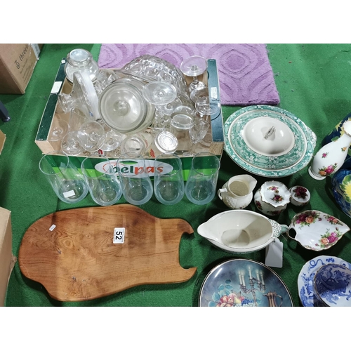 52 - 2x boxes of glassware and china, some good named china included and some interesting glass wear