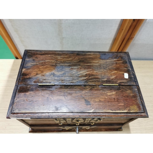 58 - Antique Oak cigar box in excellent order in good clean condition. Has a lovely rich oak grain and at... 