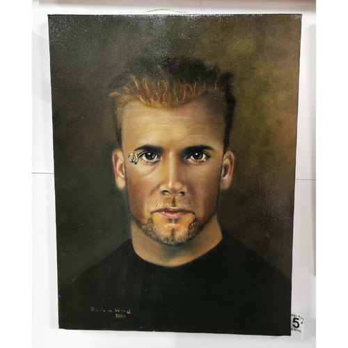 51 - Oil Painting on canvas - portrait of Jason J Brown, lead member  of boy band 