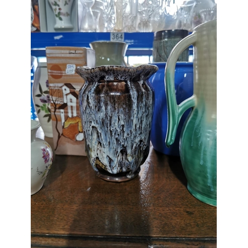 364 - Very large quantity of various collectable vases inc an art glass spider vase, Villeroy and boch Des... 