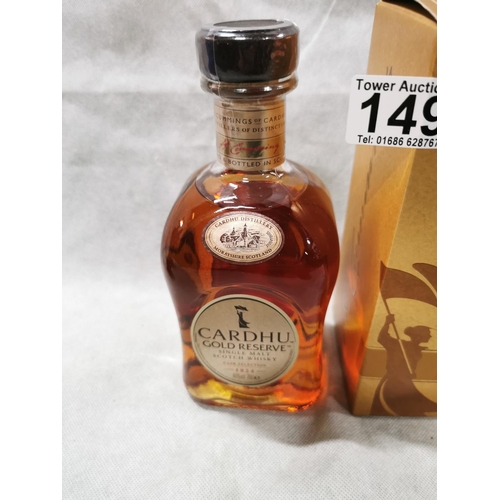 149 - Sealed and boxed Cardhu gold reserve single malt scotch whiskey