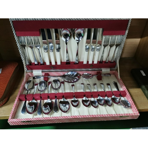 154 - Cased canteen of cutlery chrome ware