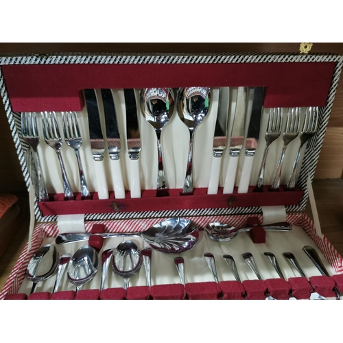 154 - Cased canteen of cutlery chrome ware