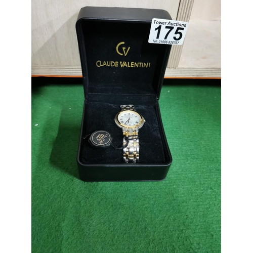 175 - Claude Valentini watch in its original case - still has its tags LA-Zoer Model No. M281061ZR with or... 