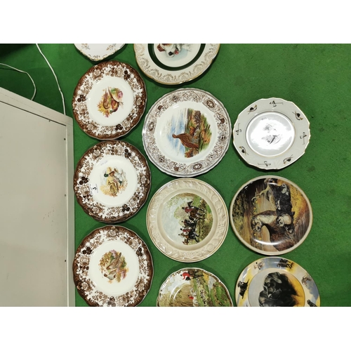 3 - Quantity of 13 vintage collectable plates all realting to hunting and game birds inc two plates afte... 