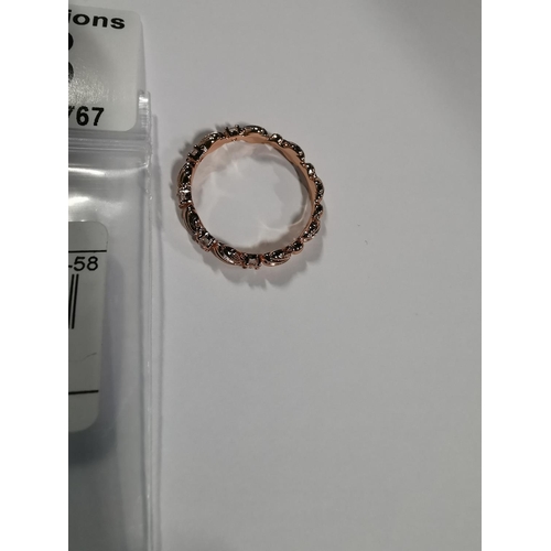 33 - Brand new direct from store Pandora sparkling seashell band ring - rose gold on 925 silver. Marked A... 