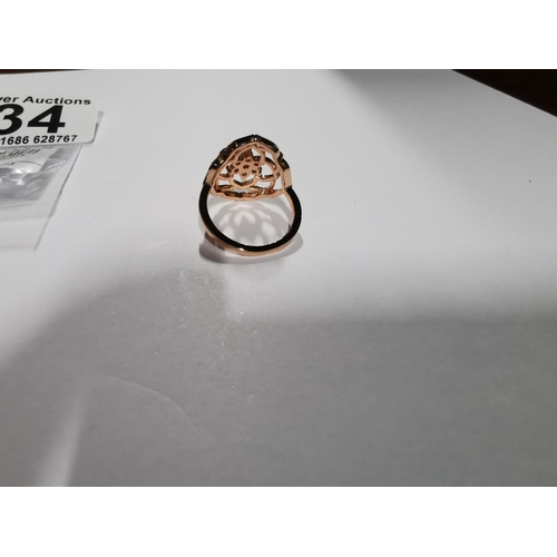 34 - Brand new direct from store Pandora Rose petals statement ring - rose gold on 925 silver. Marked ALE... 