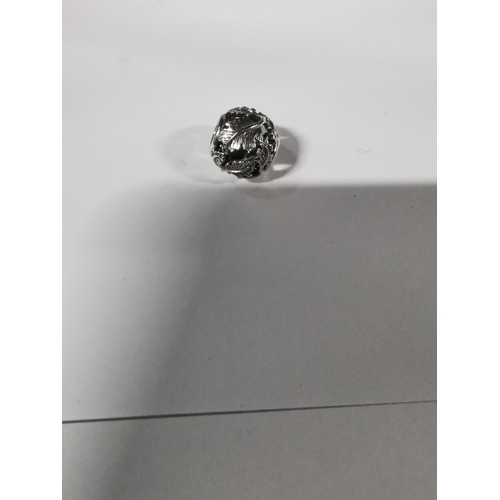 51 - Genuine Pandora 925 silver charm with foliate leaf design - marked S925 ALE