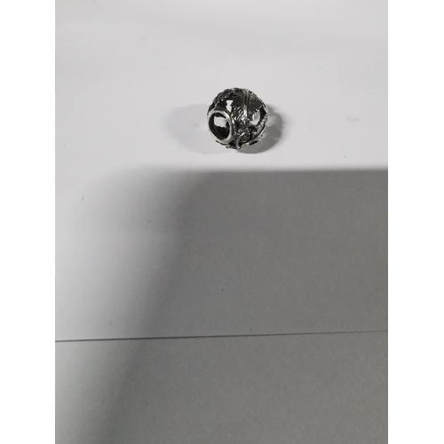 51 - Genuine Pandora 925 silver charm with foliate leaf design - marked S925 ALE