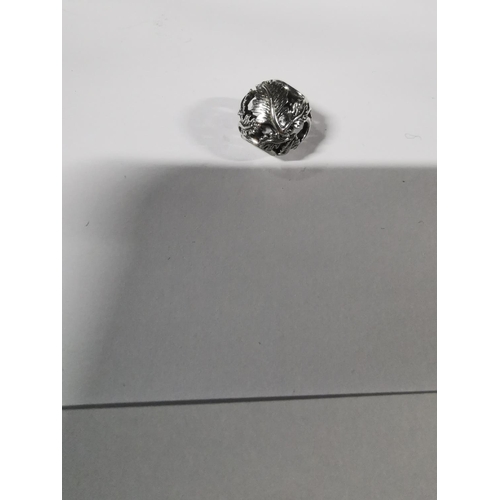 51 - Genuine Pandora 925 silver charm with foliate leaf design - marked S925 ALE